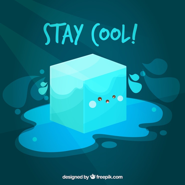 Free Vector ice cube background with cute cartoon