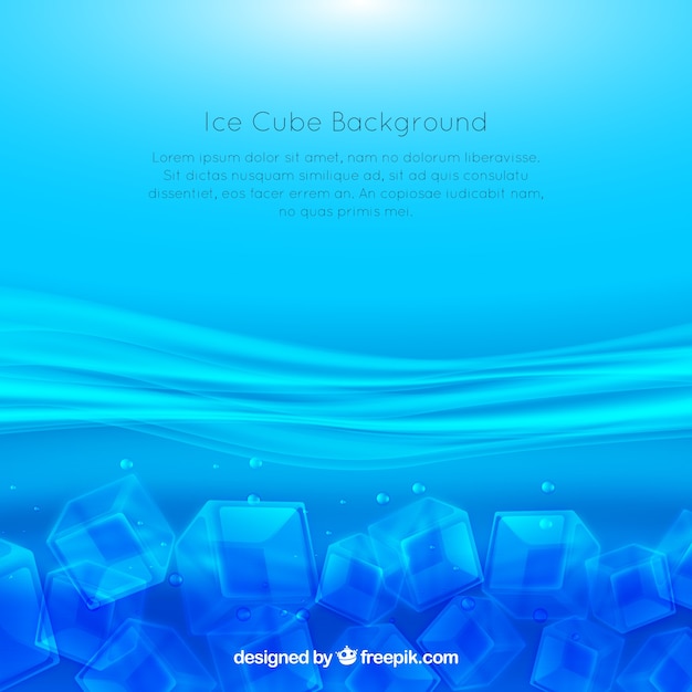 無料ベクター アイスキューブの背景とテキストのスペース