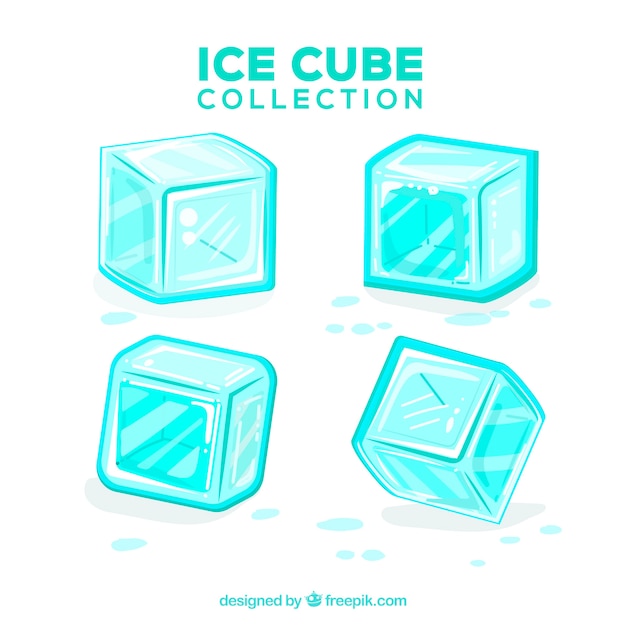 Free vector ice cube collection with flat design