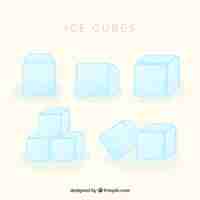 Free vector ice cube collection with flat design