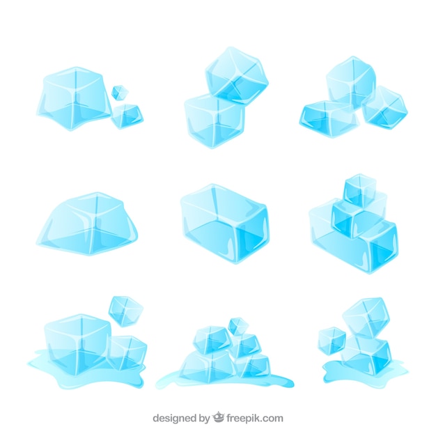 Free vector ice cube collection with flat design