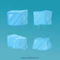 Бесплатное векторное изображение Коллекция кубиков льда с ручным рисунком