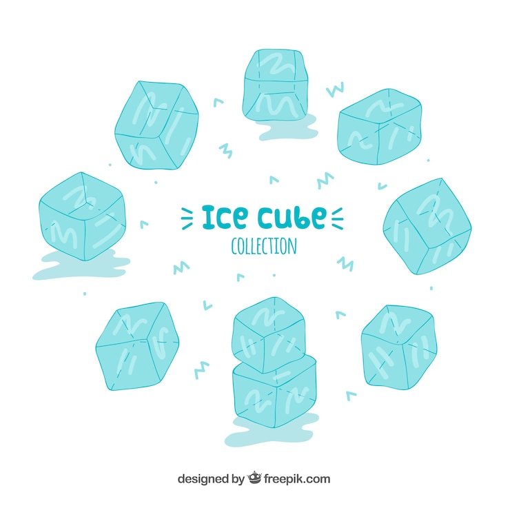 Free Vector ice cube collection with hand drawn style