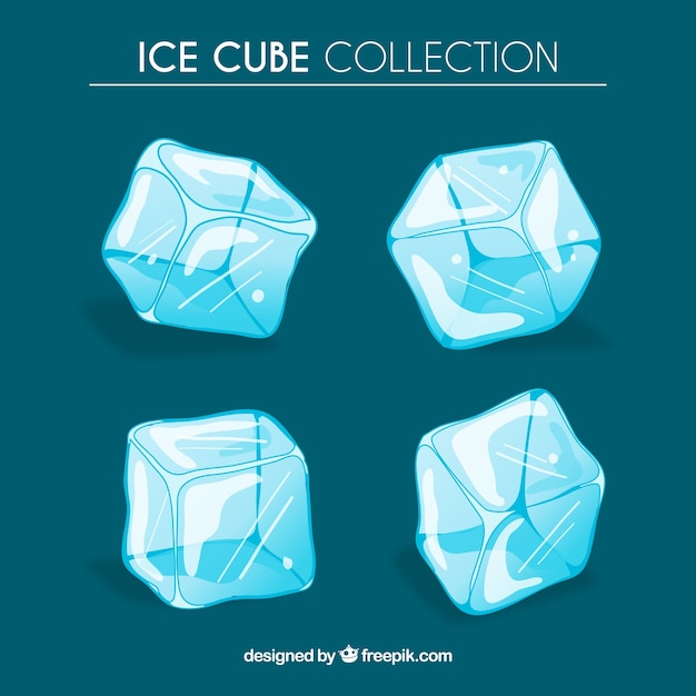 Ice cube collection with hand drawn style