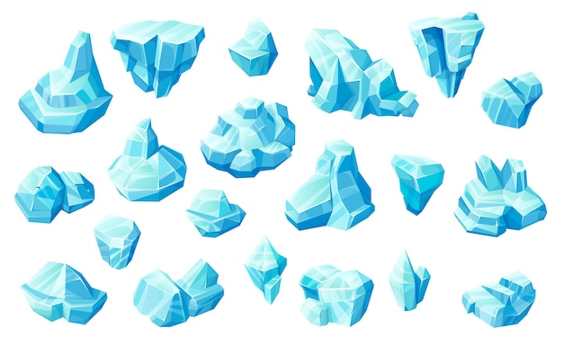 얼음 조각 및 수정, 파란색 얼음 블록 게임 자산