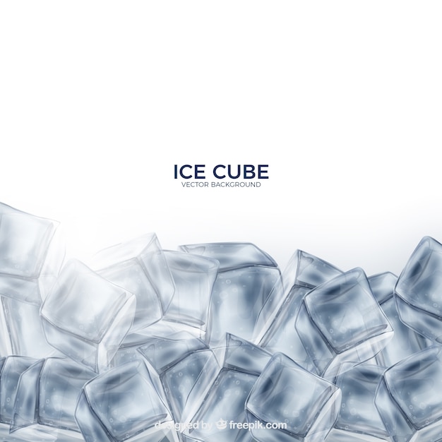 Free vector ice cubes background with realistic style