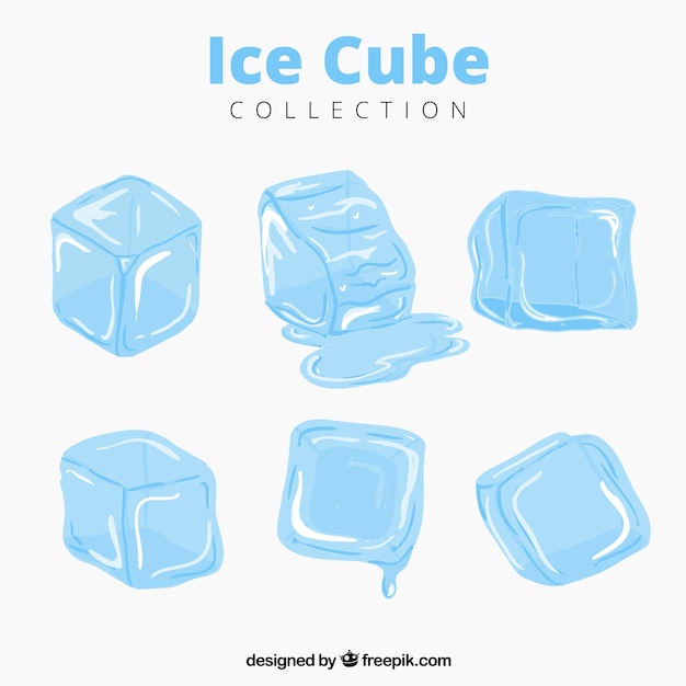 Ice cubes collection melting