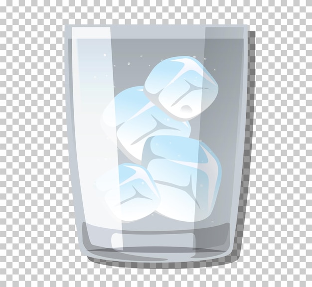 Free vector ice cubes in collins glass isolated