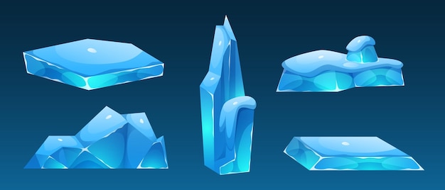 Free vector ice floe glacier block vector frozen winter piece