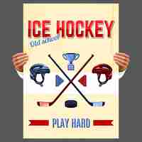 Free vector ice hockey poster