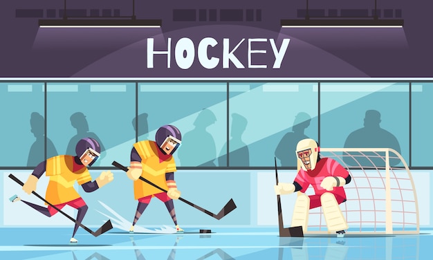 Хоккей с плоскими символами зимних видов спорта
