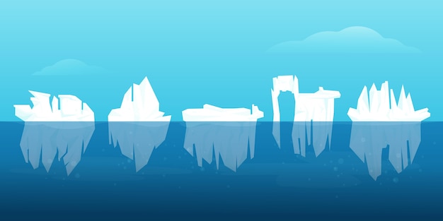 Бесплатное векторное изображение Концепция иллюстрации коллекции айсберг