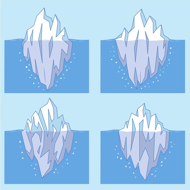 Vettore gratuito concetto dell'illustrazione della raccolta dell'iceberg