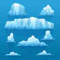 Free vector iceberg collection illustration