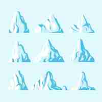 Free vector iceberg collection nature concept