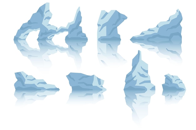 Free vector iceberg collection realistic design