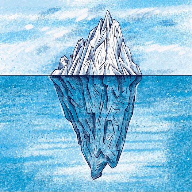 Vettore gratuito concetto di iceberg illustrato