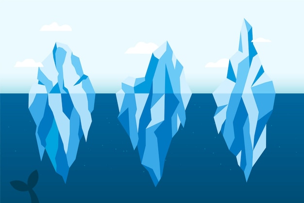 Iceberg flat design illustration pack