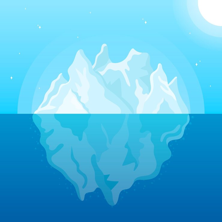 Free Vector iceberg flat design illustration with sun