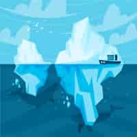 Free vector iceberg illustrated concept