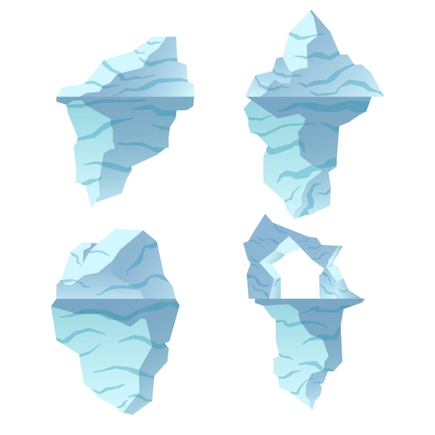 Vettore gratuito collezione di illustrazioni di iceberg