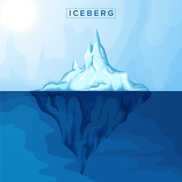 Iceberg illustration concept