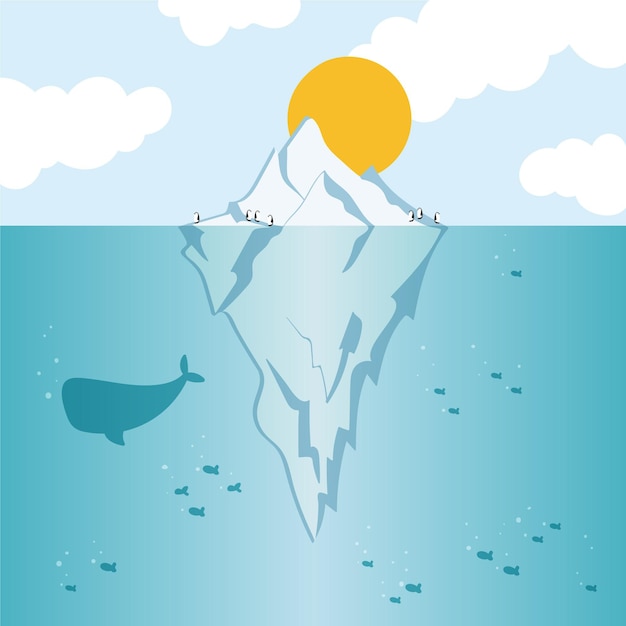 Vettore gratuito concetto di illustrazione di iceberg