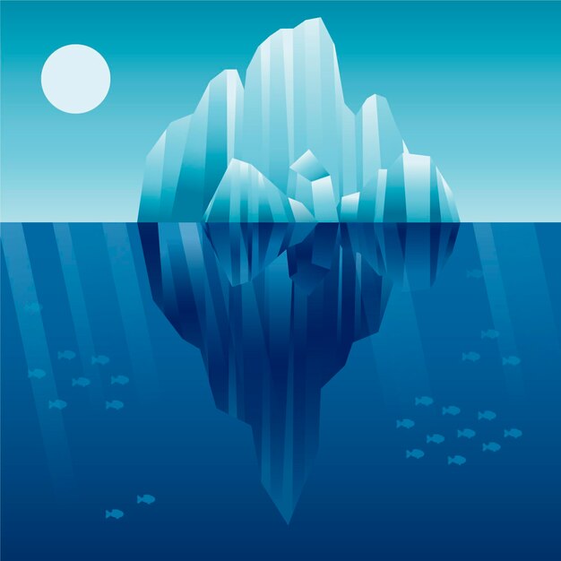 Концепция иллюстрации айсберга