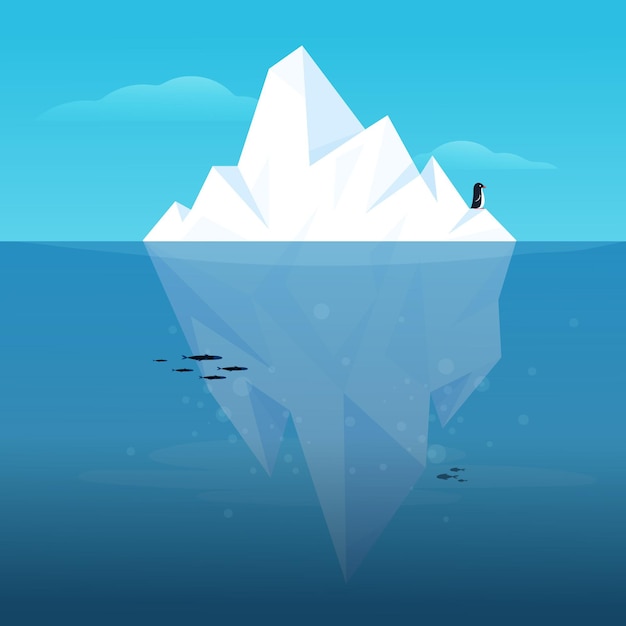 Vettore gratuito concetto di illustrazione di iceberg