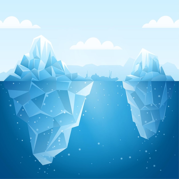 Iceberg illustration concept