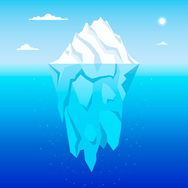 Iceberg illustration concept