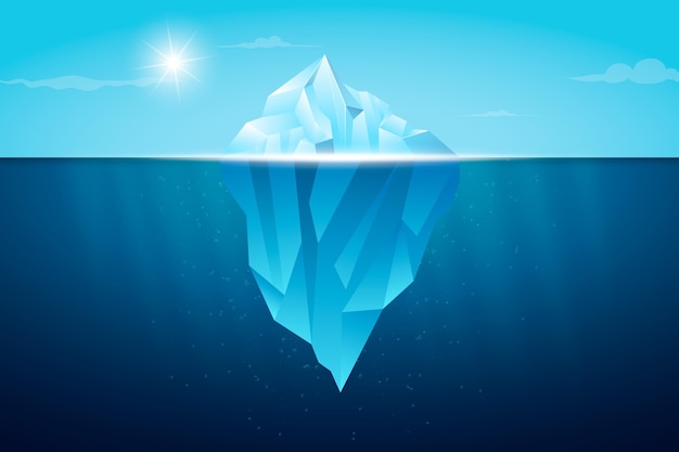 Iceberg illustration concept