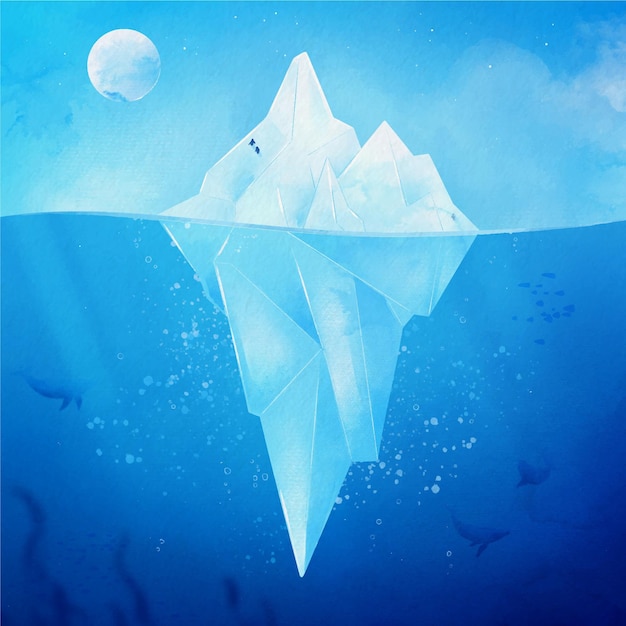 Vettore gratuito concetto di illustrazione di iceberg