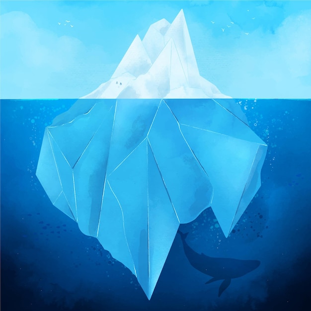 Iceberg illustration concept