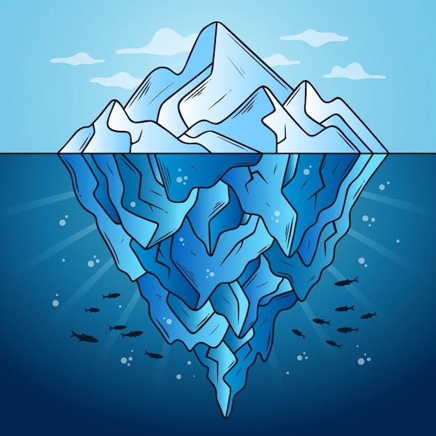 Vettore gratuito disegno dell'illustrazione dell'iceberg