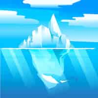 Free vector iceberg illustration with whale