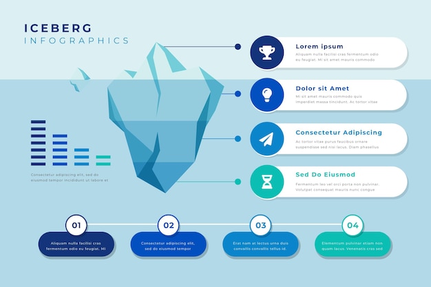 Free vector iceberg infographic