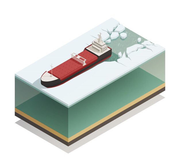 砕氷船の水上等尺性モデル