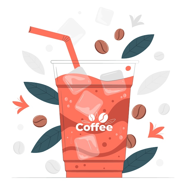 Free vector iced coffee concept illustration