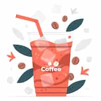 Free vector iced coffee concept illustration