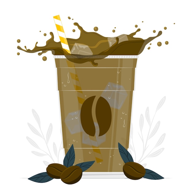 Iced Coffee Concept Illustration Vector Templates