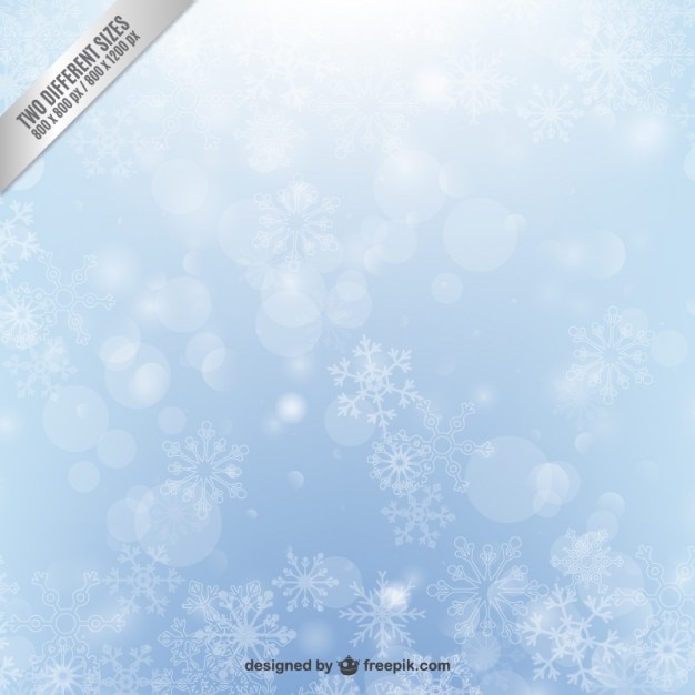 Free vector iced snowflakes background with bokeh effect