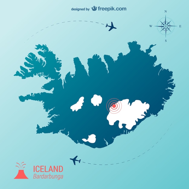 Бесплатное векторное изображение Исландский вектор вулкан