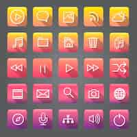 Free vector icon collection application content concept