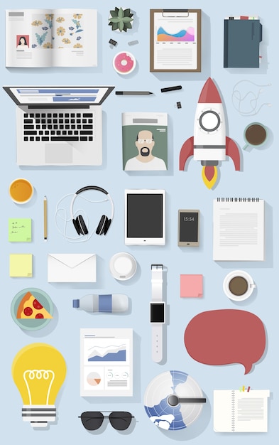 Set of office accessories Royalty Free Vector Image