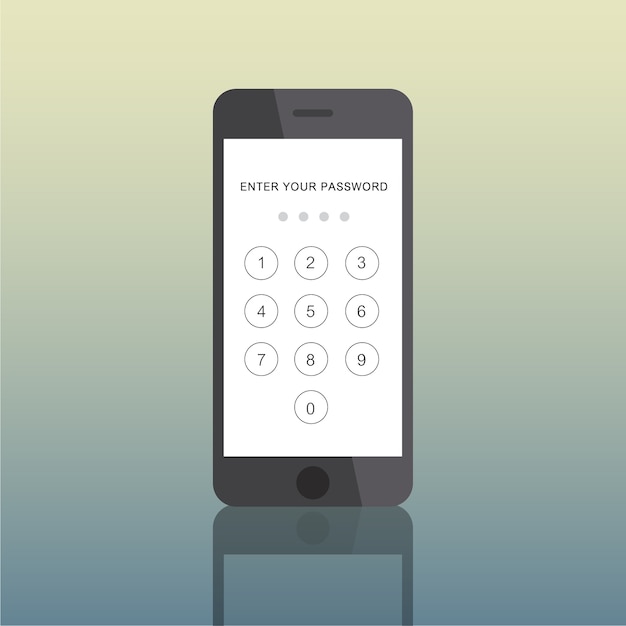 Vettore gratuito concetto di passcode elettronico dell'icona smart phone