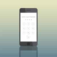 Vettore gratuito concetto di passcode elettronico dell'icona smart phone