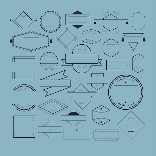 무료 벡터 아이콘 기호 배지 로고 컬렉션 개념