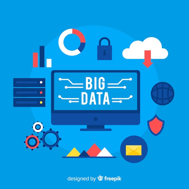 Free vector icons big data background