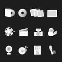 Free vector icons on a black background